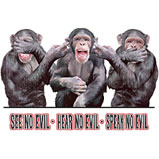 Custom Heat Transfer - See/Hear/Speak-Monkey 8x12-