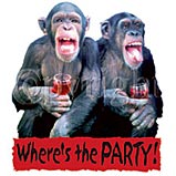 Custom Heat Transfer - Where's The Party-Monkey 10x11-