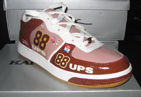 CHPS Hand Painted Shoes - 88 UPS Nascar-#88, UPS, Nascar, shoe, shoes, mens shoes, hand painted, custom, big, tall, custom hand painted air force one 