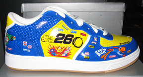CHPS Hand Painted Shoes - 26 Kelloggs Nascar-26, Kelloggs, Nascar, shoe, shoes, mens shoes, hand painted, custom, big, tall, custom hand painted air force one 