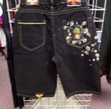 MisKeen Black Jean Short-Hip Hop and Urban Jeans shorts