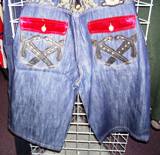 Crown Holder Denim Short-Hip Hop Urban Big and tall denim jean short