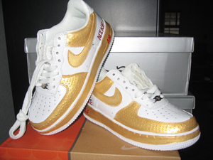 CHPS Hand Painted Shoes - Gold-Air Force One, gold, shoes, hand painted, nike, custom, designer, art, 