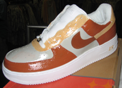 CHPS Hand Painted Shoes - Brown / Orange-shoes, hand painted, custom, nike, tennis, shoe, athletic, airforce 1, air force one