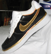 CHPS Hand Painted Shoes - Gold / Black-shoes, hand painted, custom, nike, tennis, shoe, athletic, airforce 1, air force one