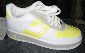 CHPS Hand Painted Shoes - Yellow / White-shoes, hand painted, custom, nike, tennis, shoe, athletic, airforce 1, yellow, white, air force one
