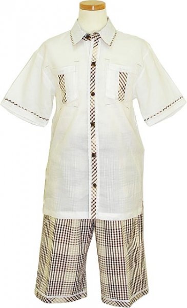 white linen short set