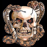Custom Heat Transfer - Skull W/2 Snakes 12x13