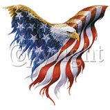 Custom Heat Transfer - Eagle American Flag 12x13