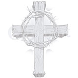 Custom Heat Transfer - Crown of Thorn Cross 9x12