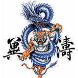 Custom Heat Transfer - Dragon & Tiger 9x9