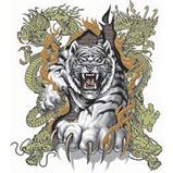 Custom Heat Transfer - WhiteTiger w/Dragons 9x9