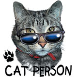 Custom Heat Transfer - Cat Person 9x10