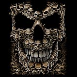 Custom Heat Transfer - Skulls Face (Front) 15x19