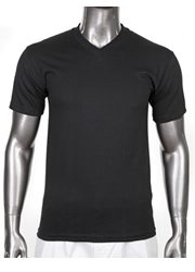 HEAVY WEIGHT STANDARD V-NECK T-SHIRT BLACK